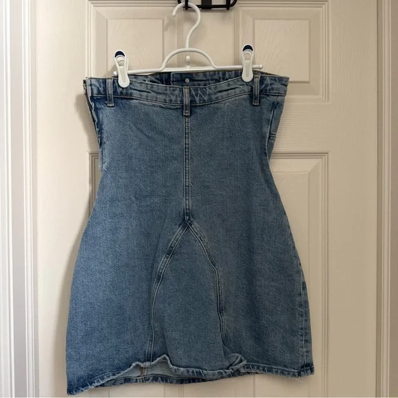 Zara Light Blue Denim Mini Dress Size Medium - Picture 3 of 3